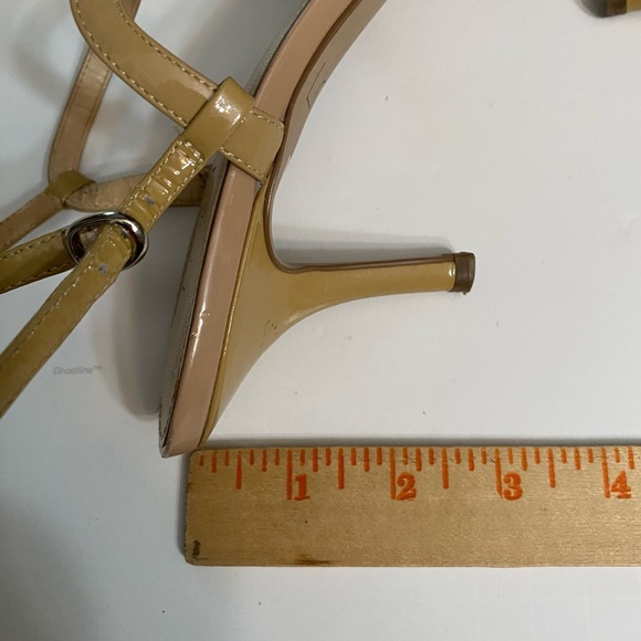 Loft T- Strap Beige patent sandals heels women’s size 8.5M - Picture 6 of 12